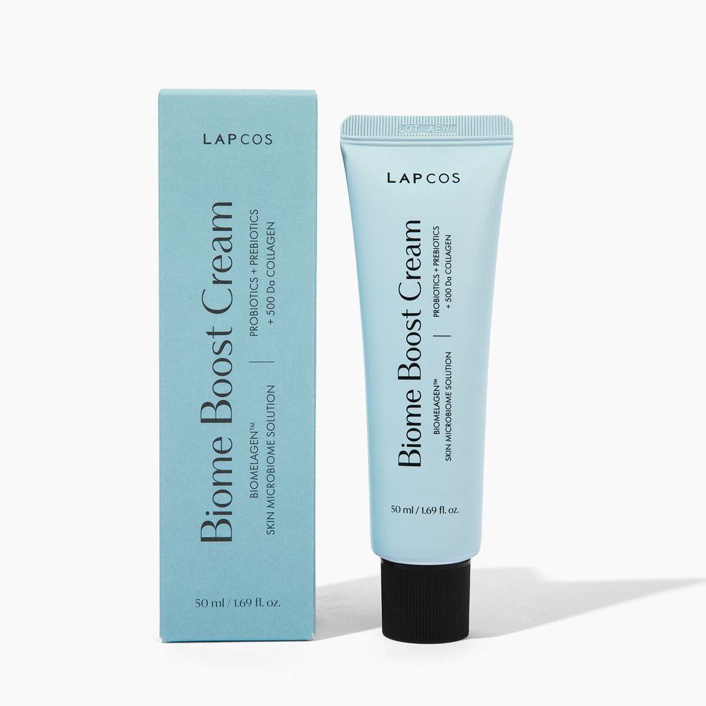 Biome Boost Cream Collagen Moisturizer with probiotics for soothing red and irritated skin.