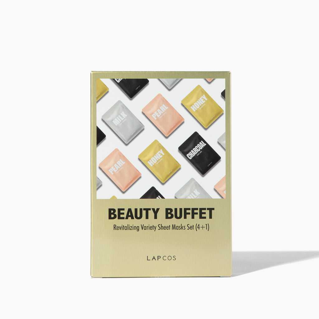 LAPCOS REVITALIZING VARIETY SHEET FACE MASK SET WITH HONEY PEARL CHARCOAL AND MILK SHEET MASKS KBEAUTY