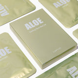 5-pack box with soothing aloe vera face mask. 5 sheet masks within. Hydrating skin korean beauty mask